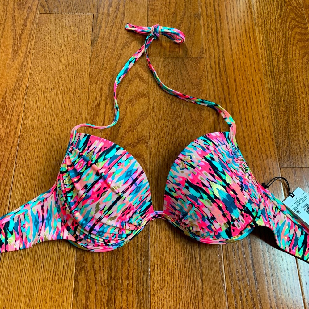 Multi color neon bikini top